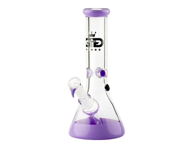 Clear and purple glass Microbeaker Series Bong from Grace Glass